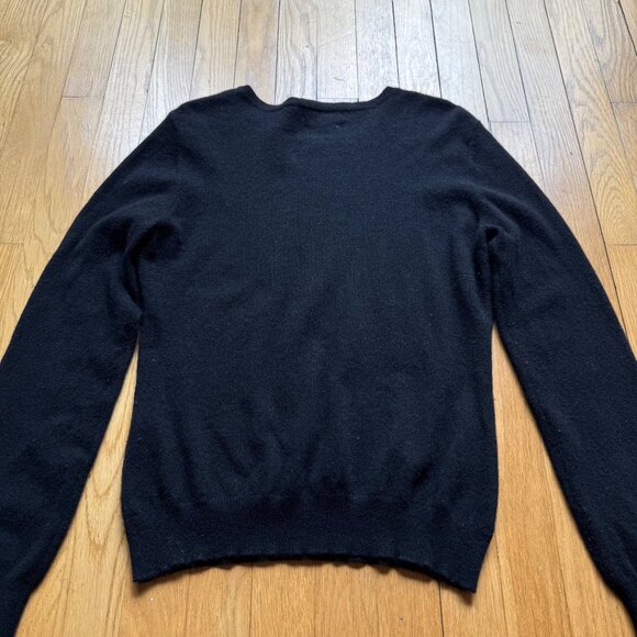 100% Cashmere Lauren Ralph Lauren Size L Black Knit Pullover Crew Neck Sweater - Picture 16 of 16